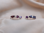 The Frangipani Earrings: Garnet, Rhodonite and Ruby