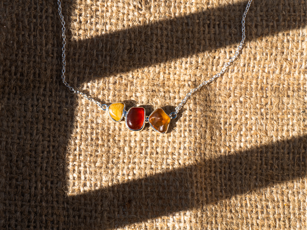 The Jasmine Necklace: Orange Citrine, Carnelian and Amber