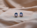 The Lotus Earrings: Blue Chalcedony