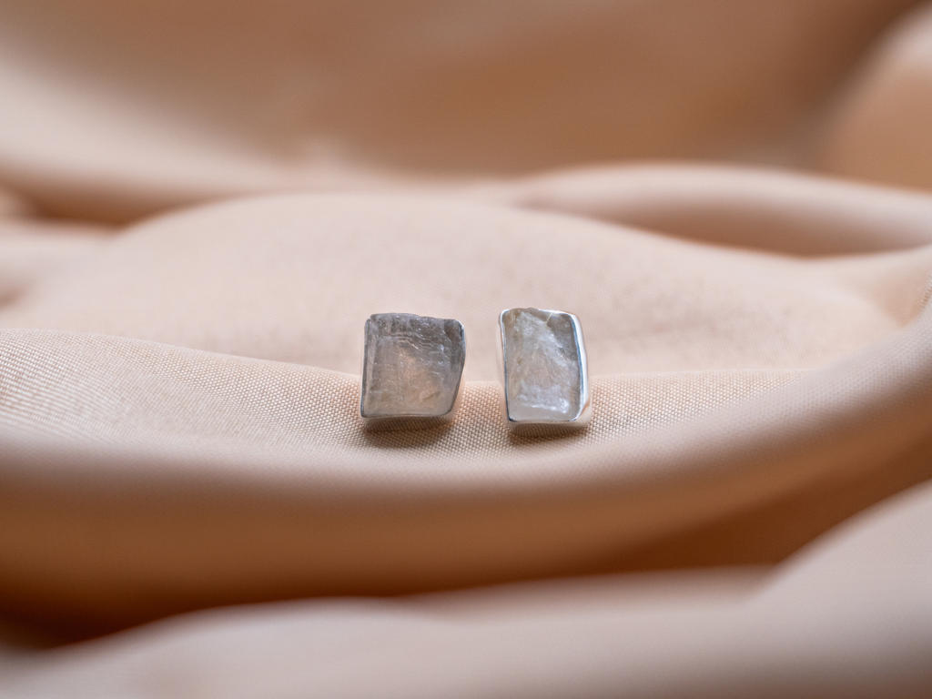 The Lotus Earrings: Rutile Quartz