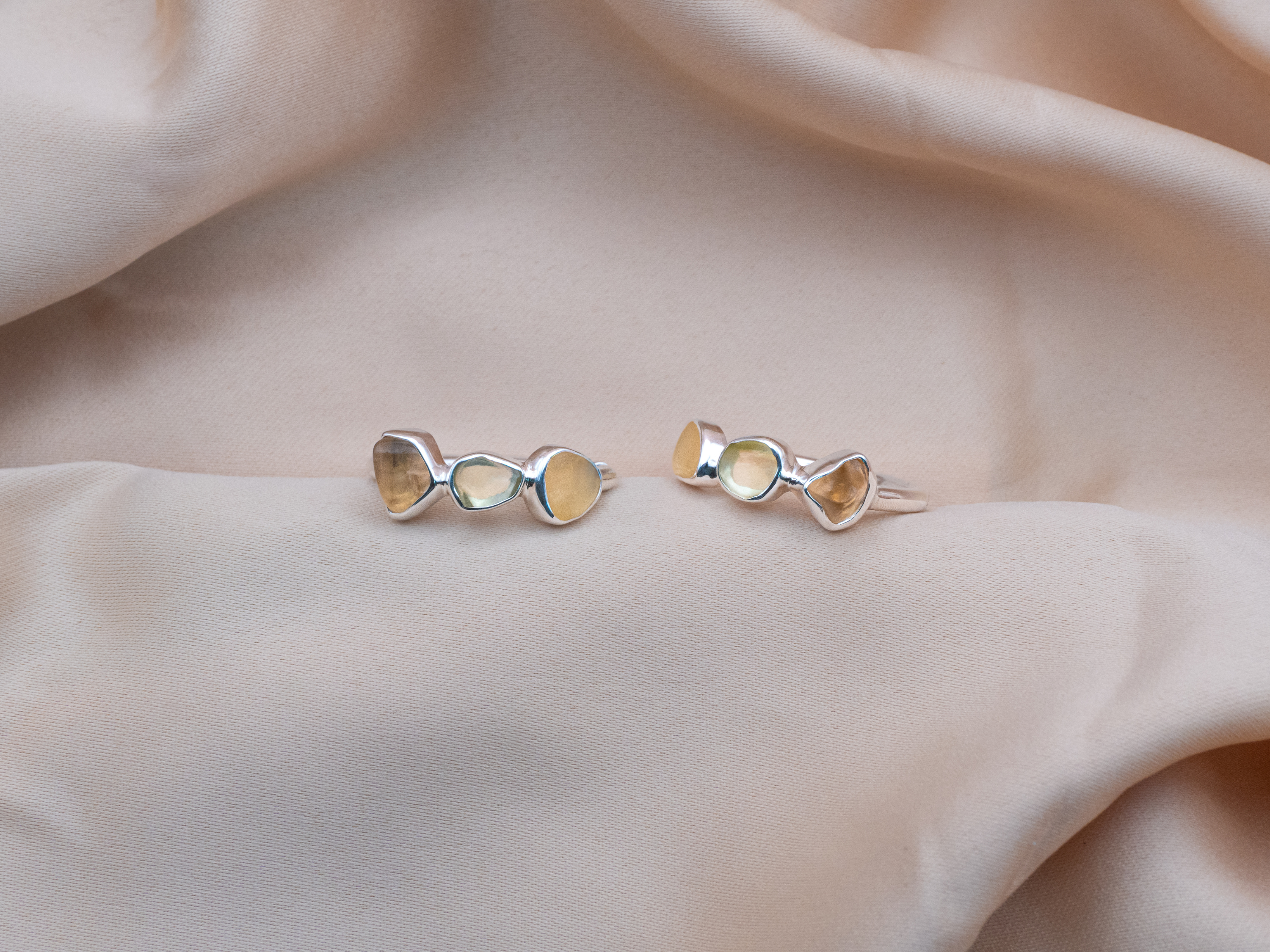 The Frangipani Earrings: Citrine, Lemon Quartz and Yellow Calcite