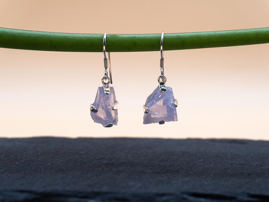 The Cascade Earrings: Lavender Quartz