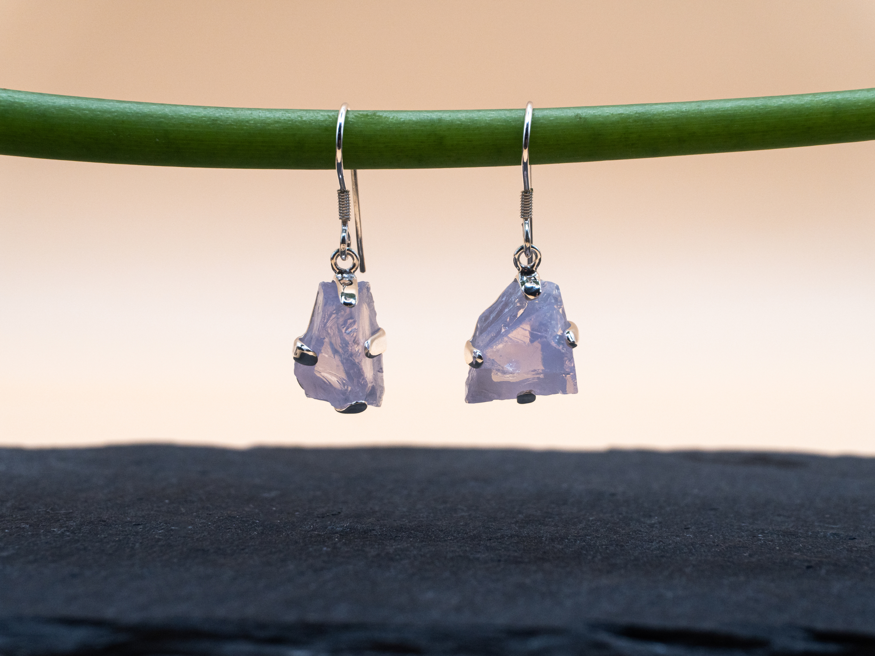 The Cascade Earrings: Lavender Quartz