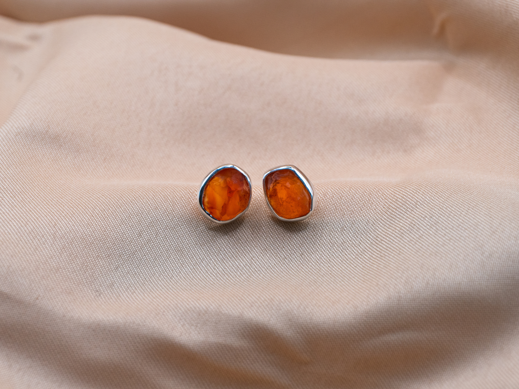 The Lotus Earrings: Carnelian