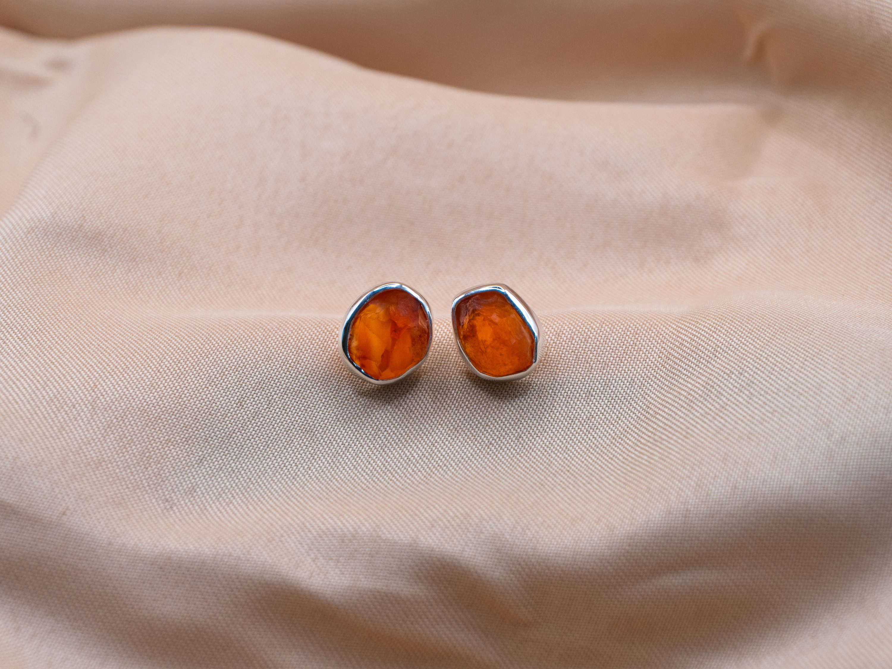 The Lotus Earrings: Carnelian