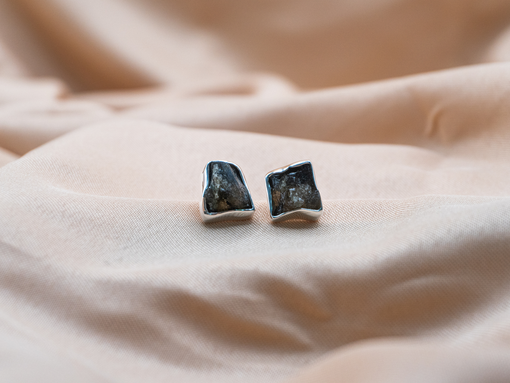 The Lotus Earrings: Labradorite