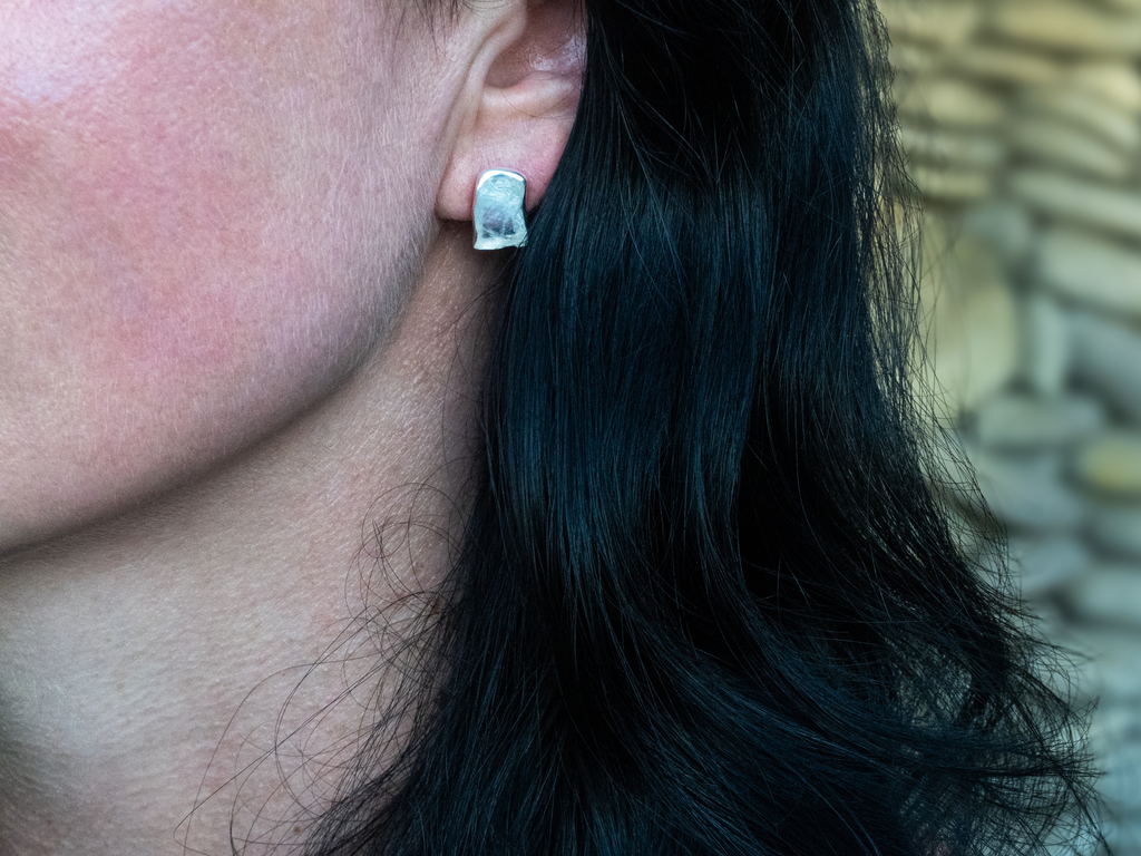 The Lotus Earrings: Rutile Quartz