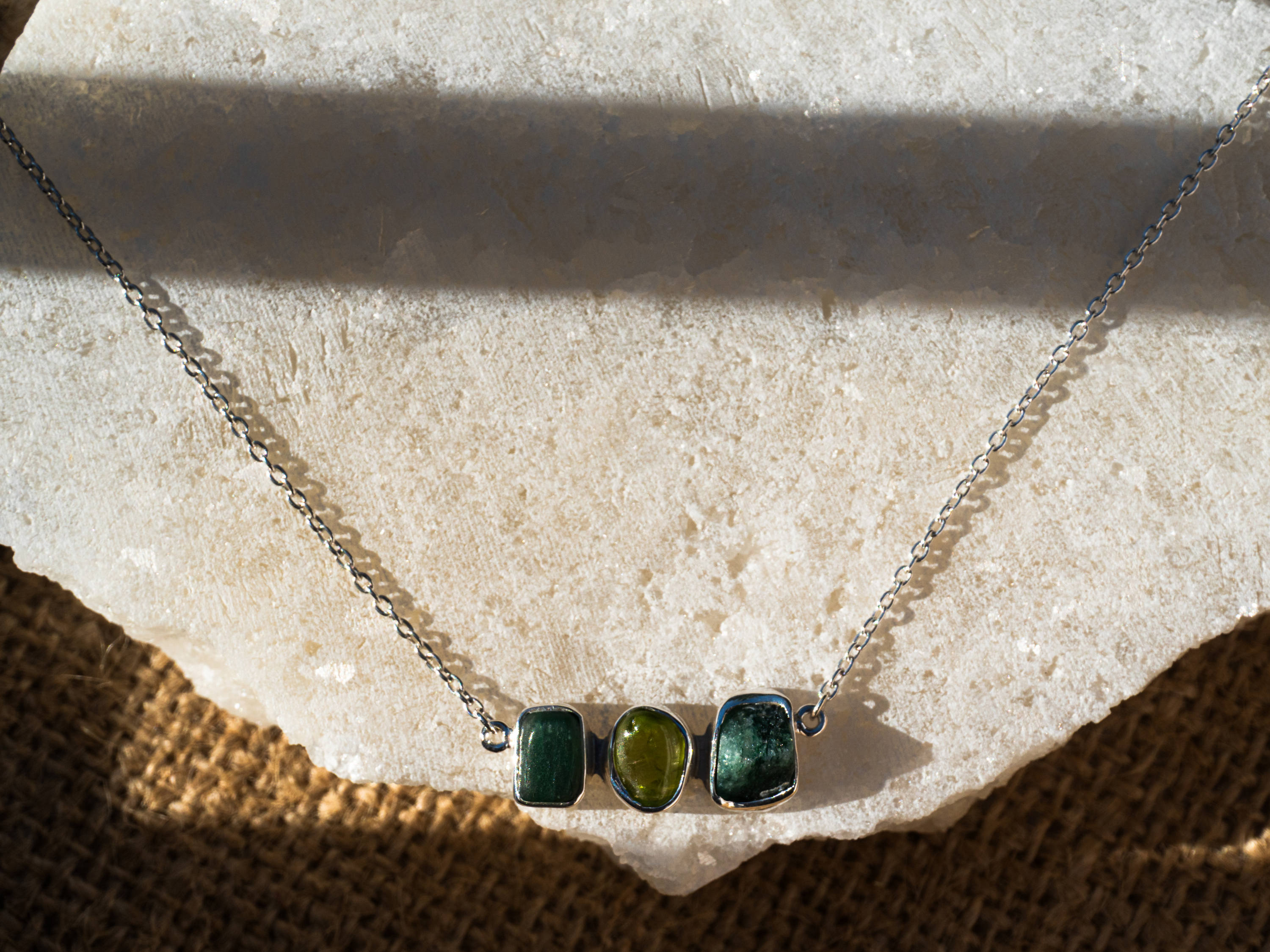 The Jasmine Necklace: Peridot, Green Jade and Green Aventurine