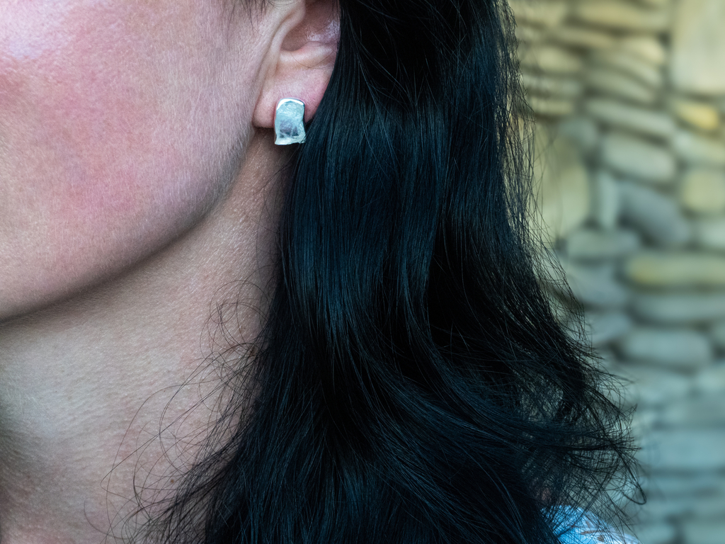The Lotus Earrings: Rainbow Moonstone
