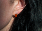 The Lotus Earrings: Carnelian