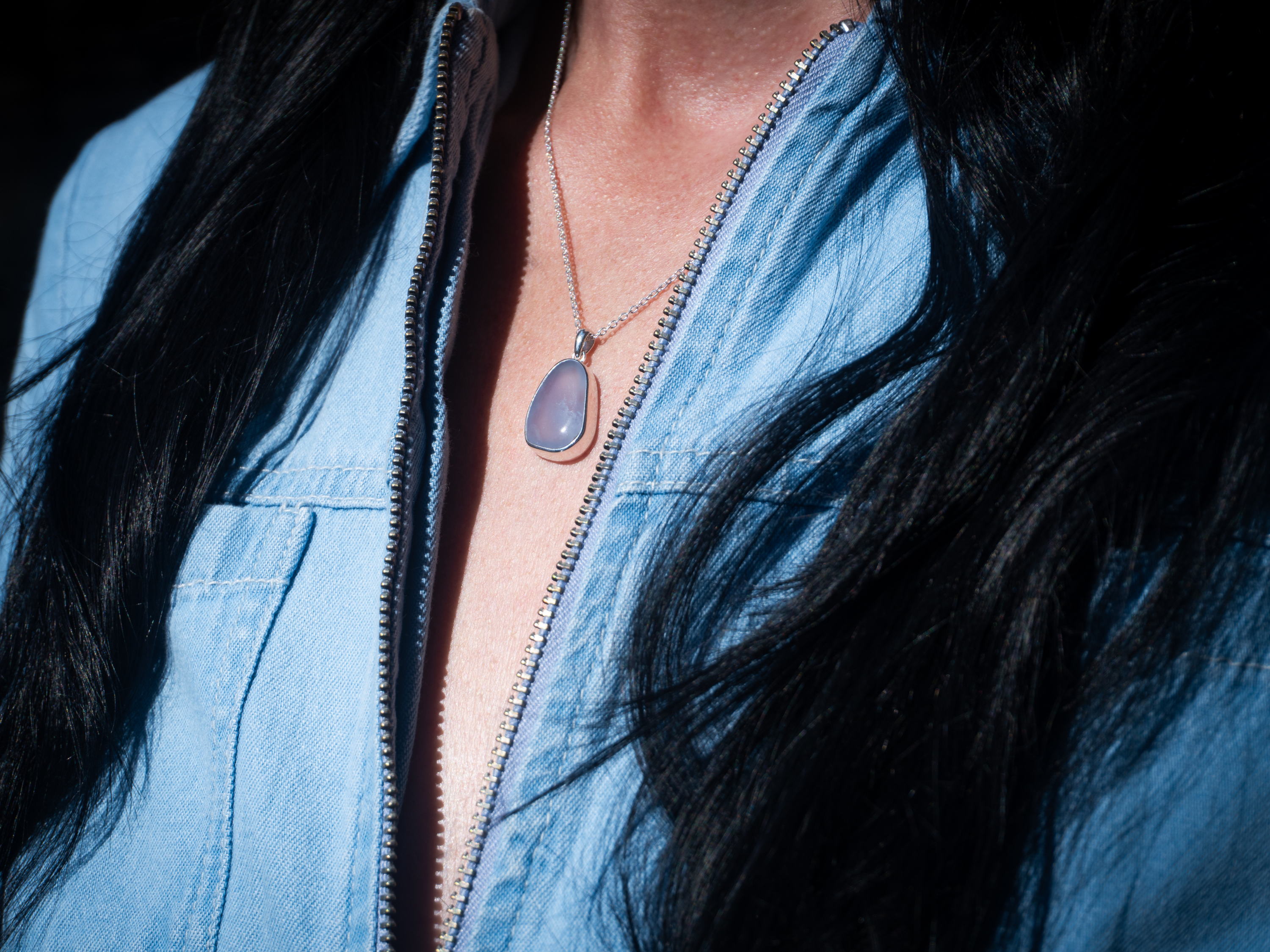 The Karma Pendant: Blue Chalcedony