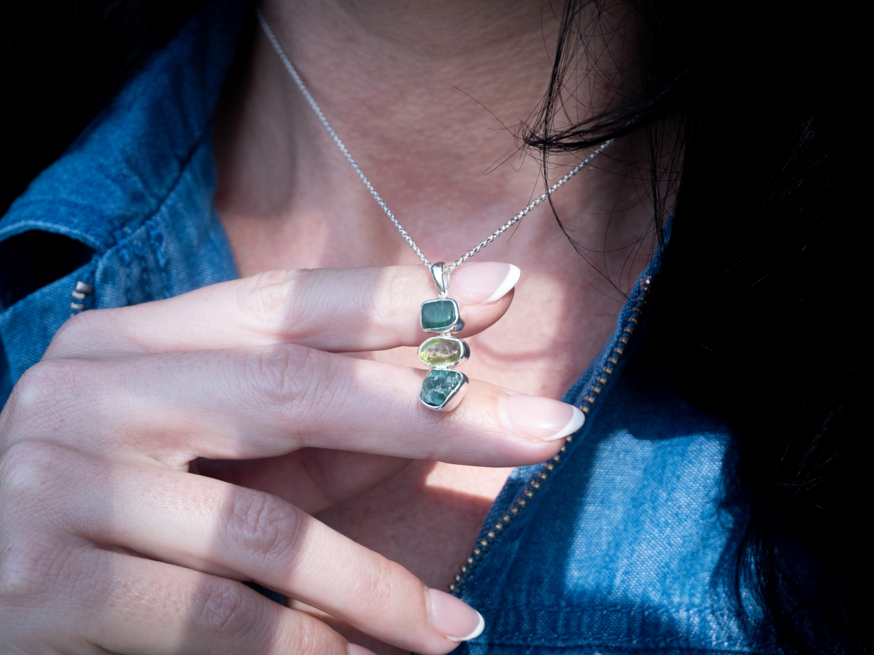 The Marigold Necklace: Peridot, Green Jade and Green Aventurine
