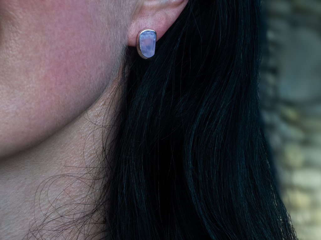 The Lotus Earrings: Lavender Quartz