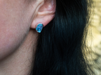 The Lotus Earrings: Swiss Blue Topaz