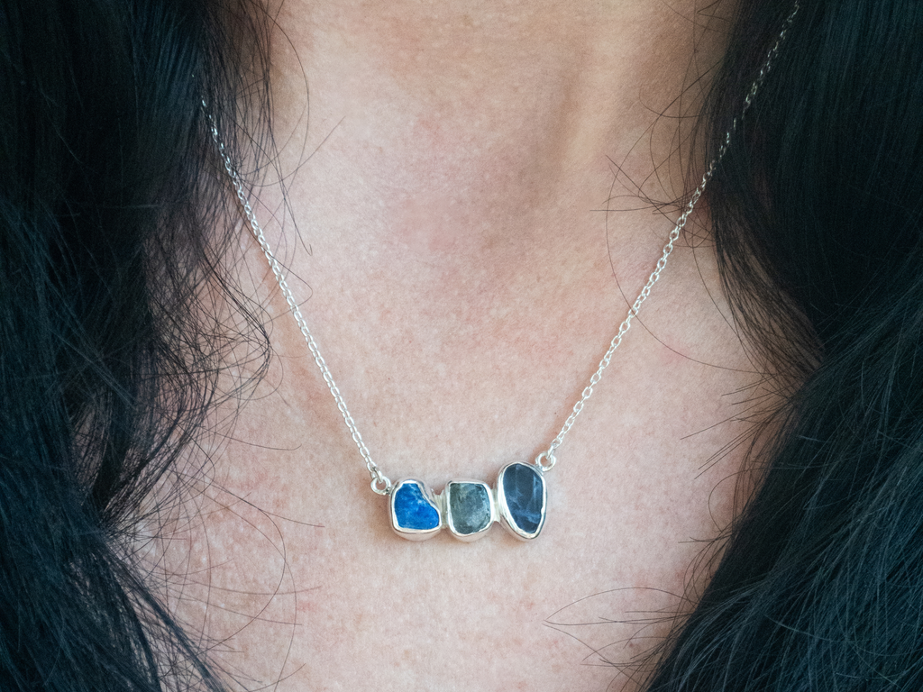 The Jasmine Necklace: Kyanite, Sodalite and Lapis Lazuli