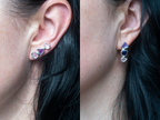 The Orchid Earrings: Amethyst, Rose Quartz and Ametrine