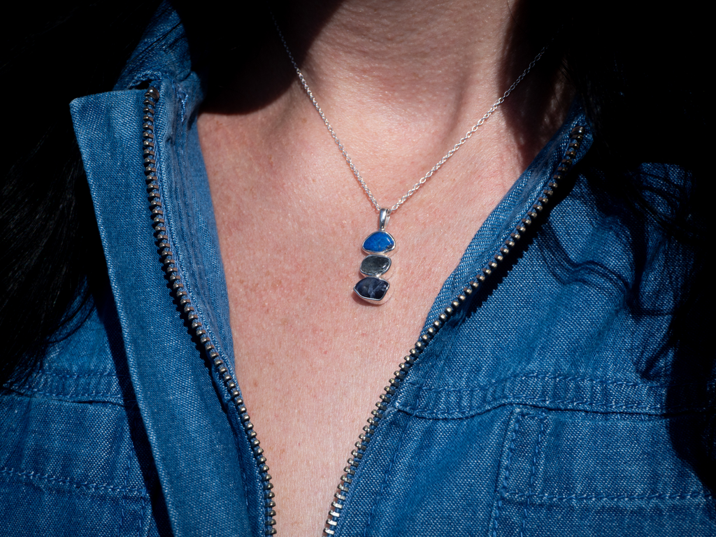 The Marigold Necklace: Kyanite, Sodalite and Lapis Lazuli