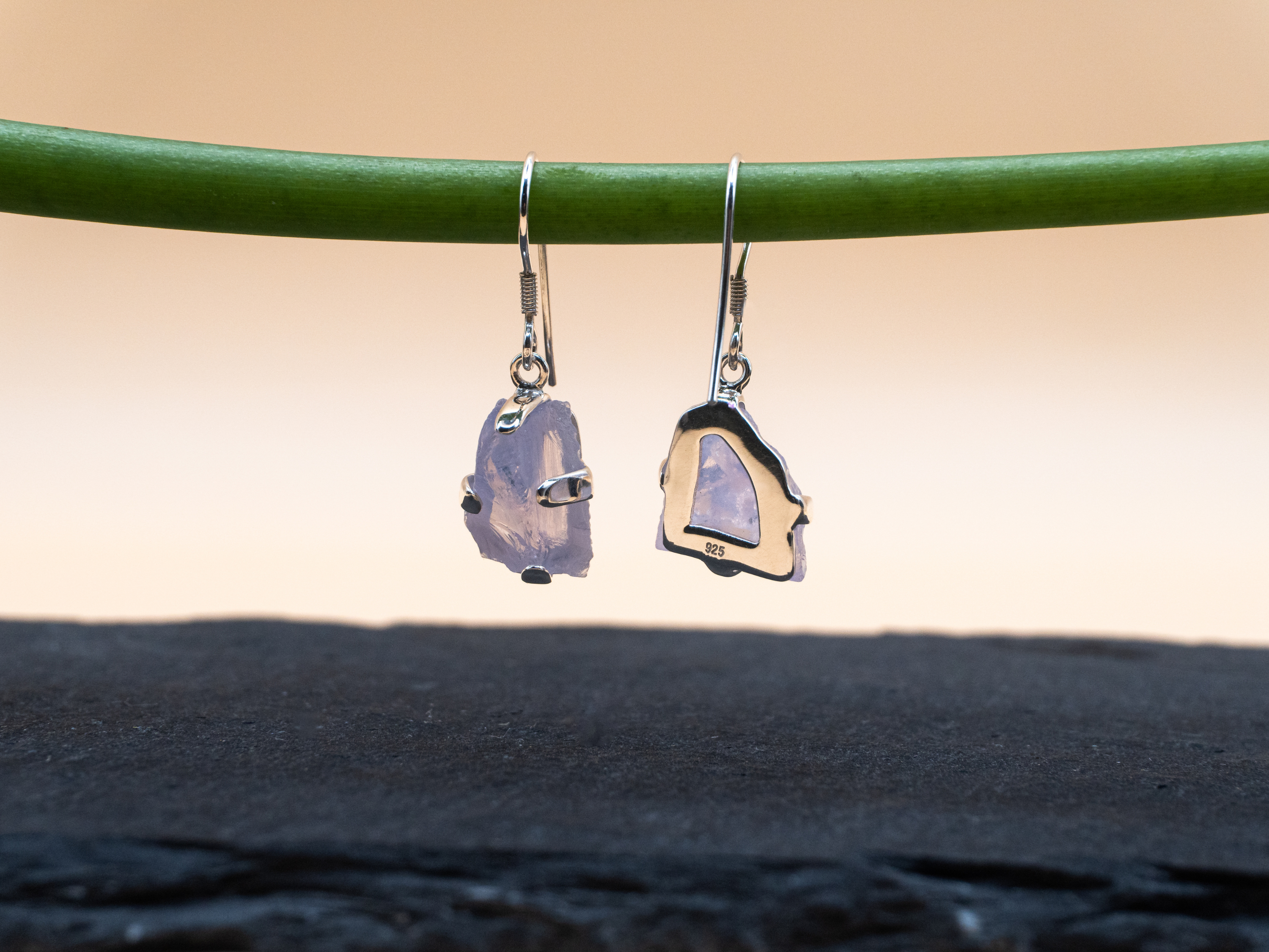 The Cascade Earrings: Lavender Quartz