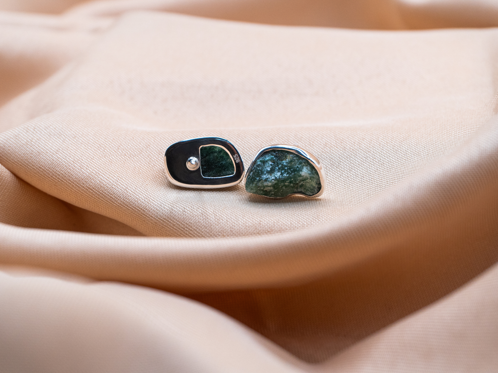The Lotus Earrings: Green Aventurine