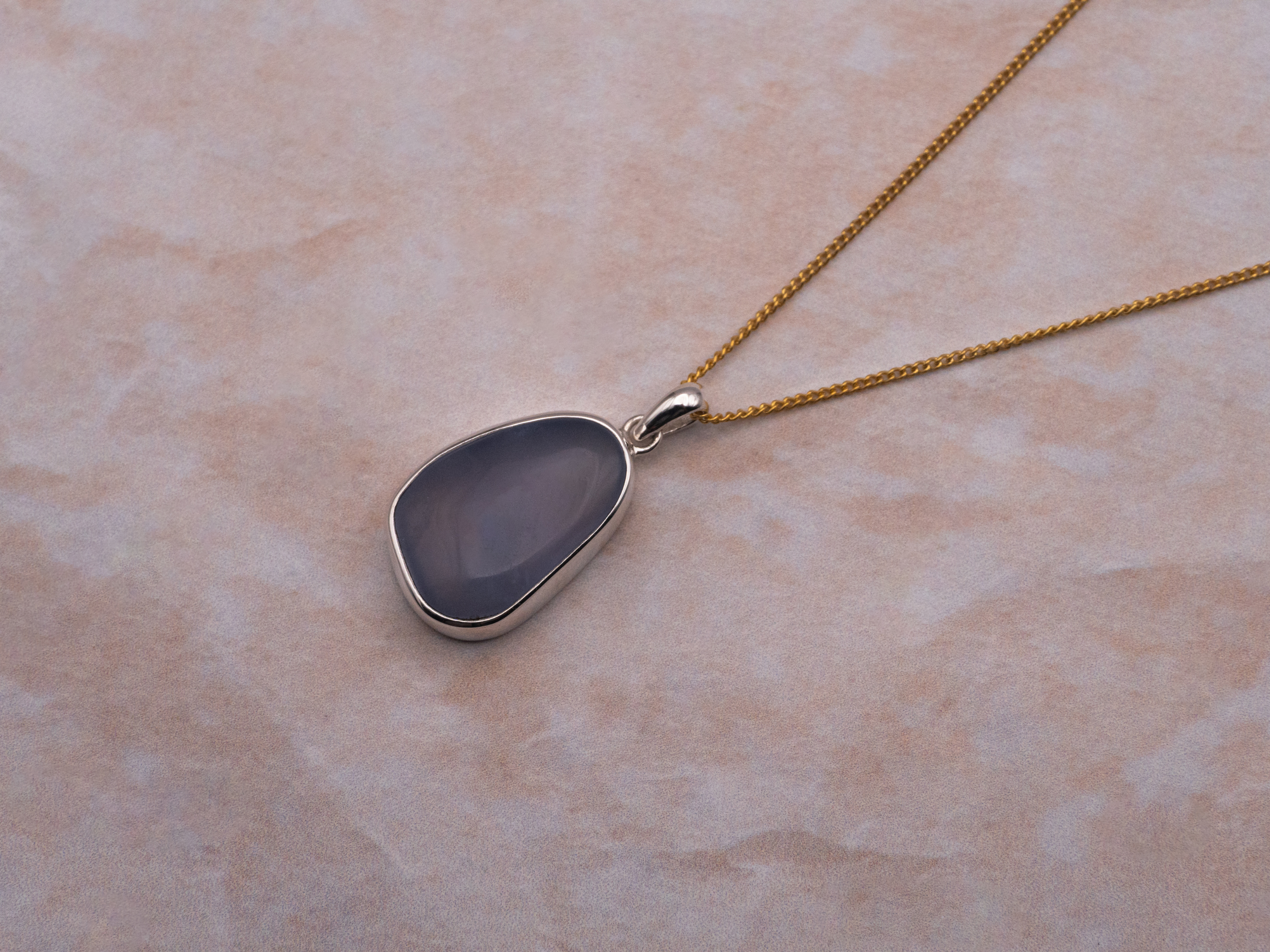 The Karma Pendant: Blue Chalcedony