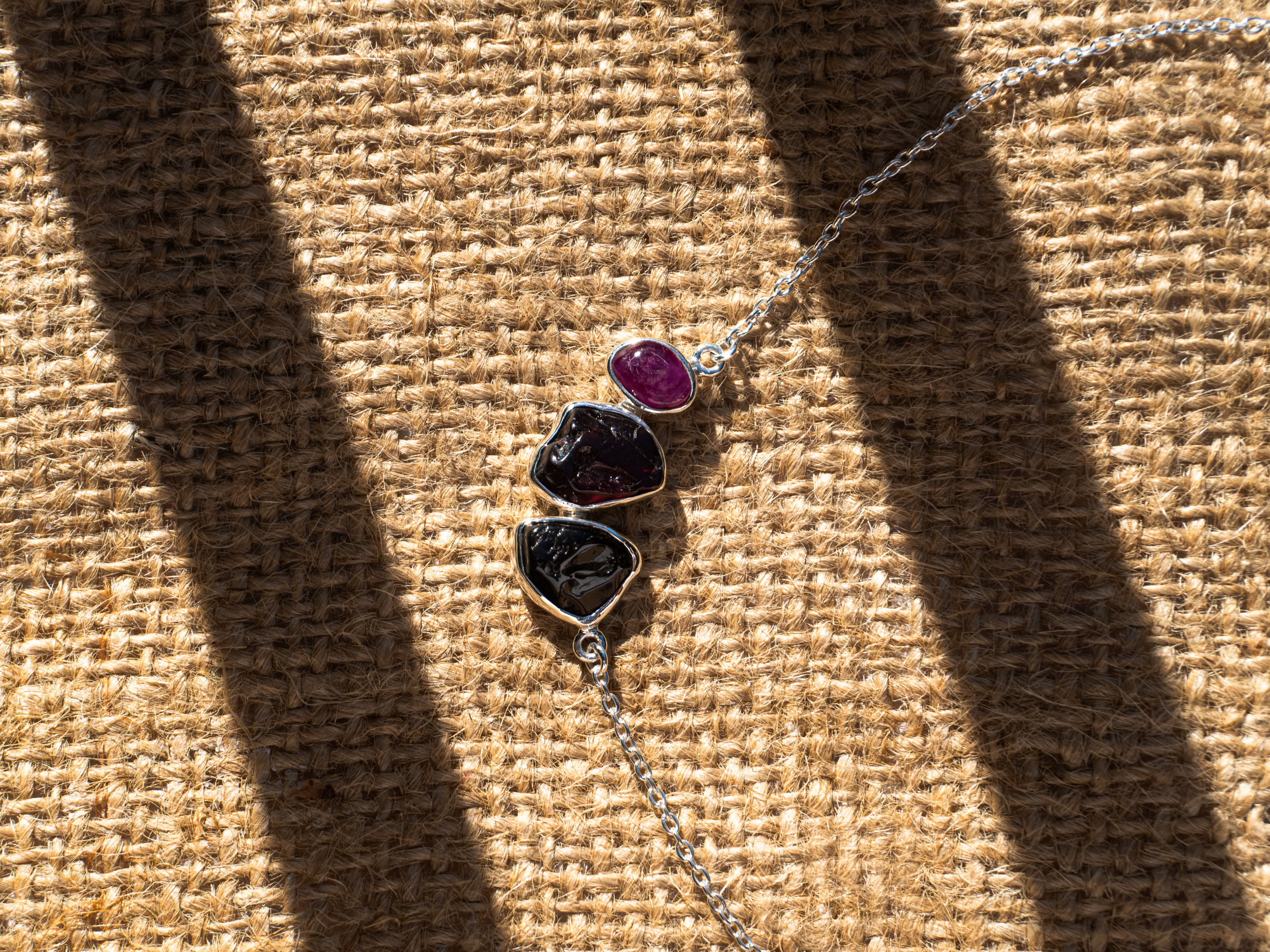 The Jasmine Necklace: Garnet, Rhodonite and Ruby