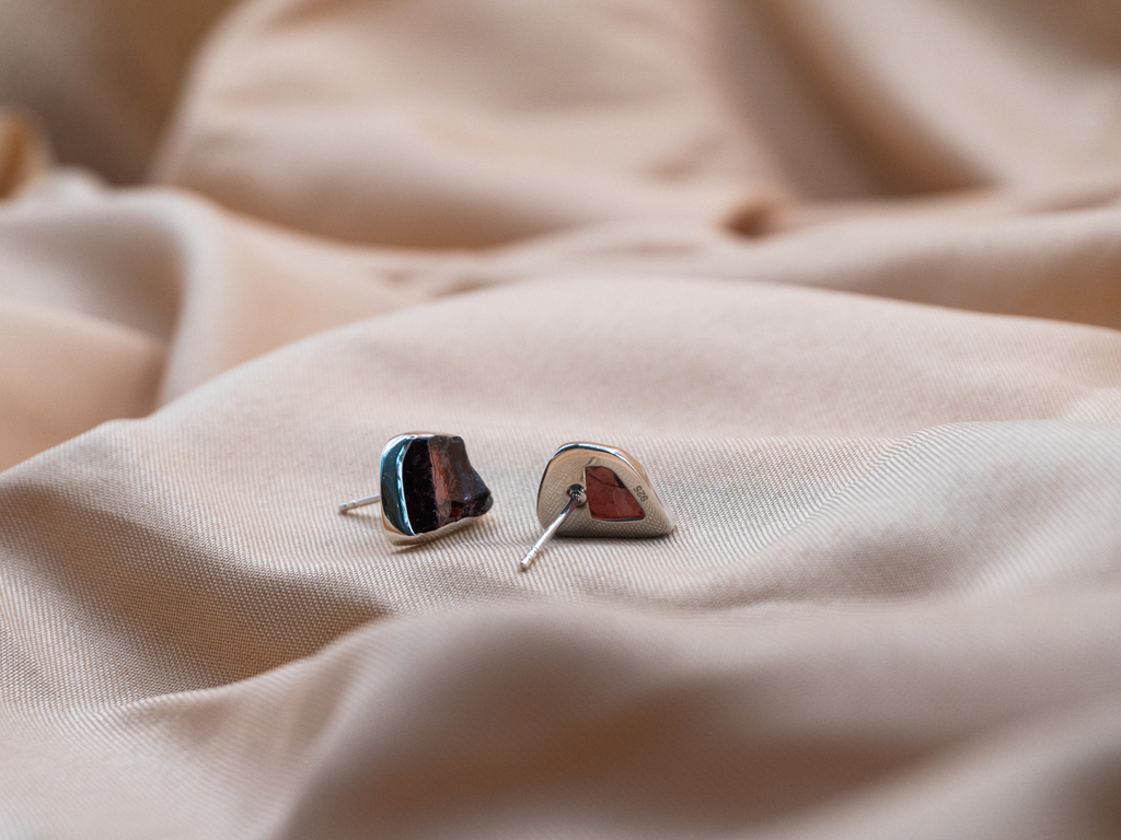 The Lotus Earrings: Garnet
