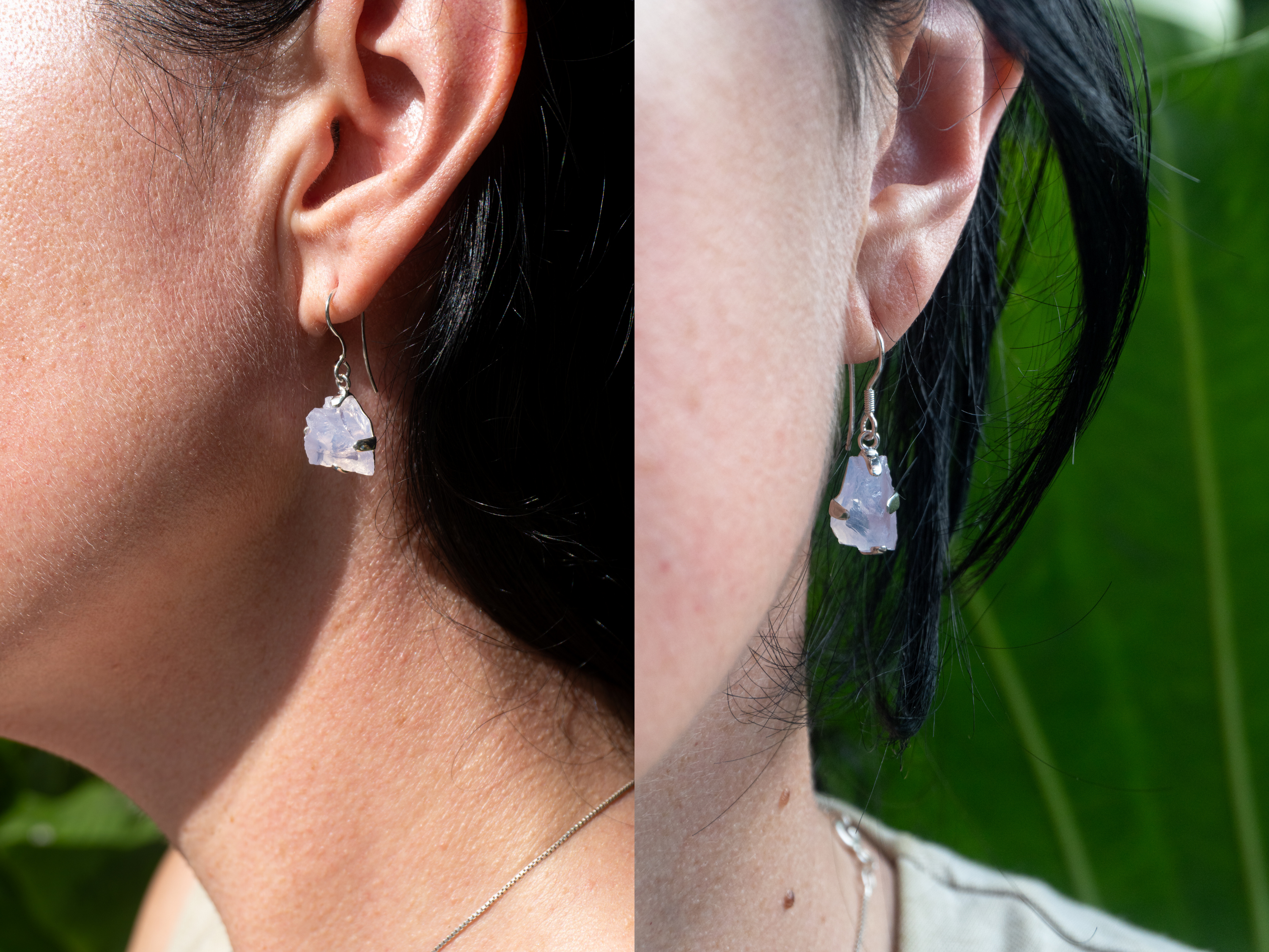 The Cascade Earrings: Lavender Quartz