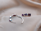 The Frangipani Earrings: Garnet, Rhodonite and Ruby
