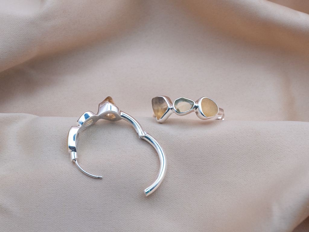 The Frangipani Earrings: Citrine, Lemon Quartz and Yellow Calcite