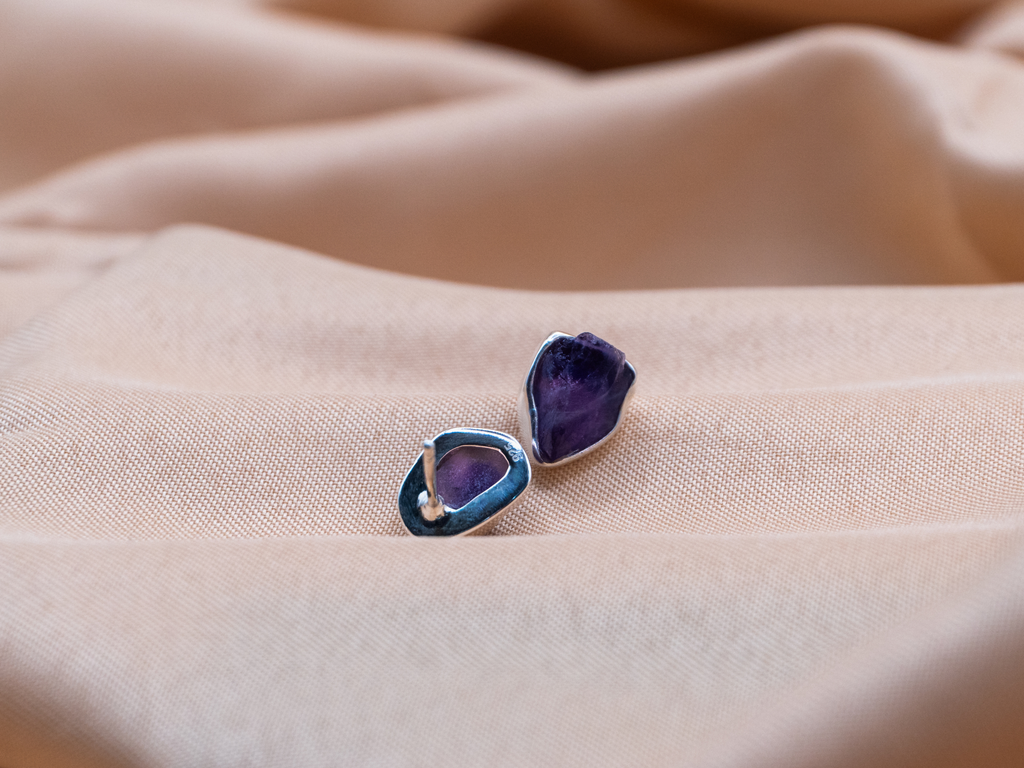 The Lotus Earrings: Amethyst