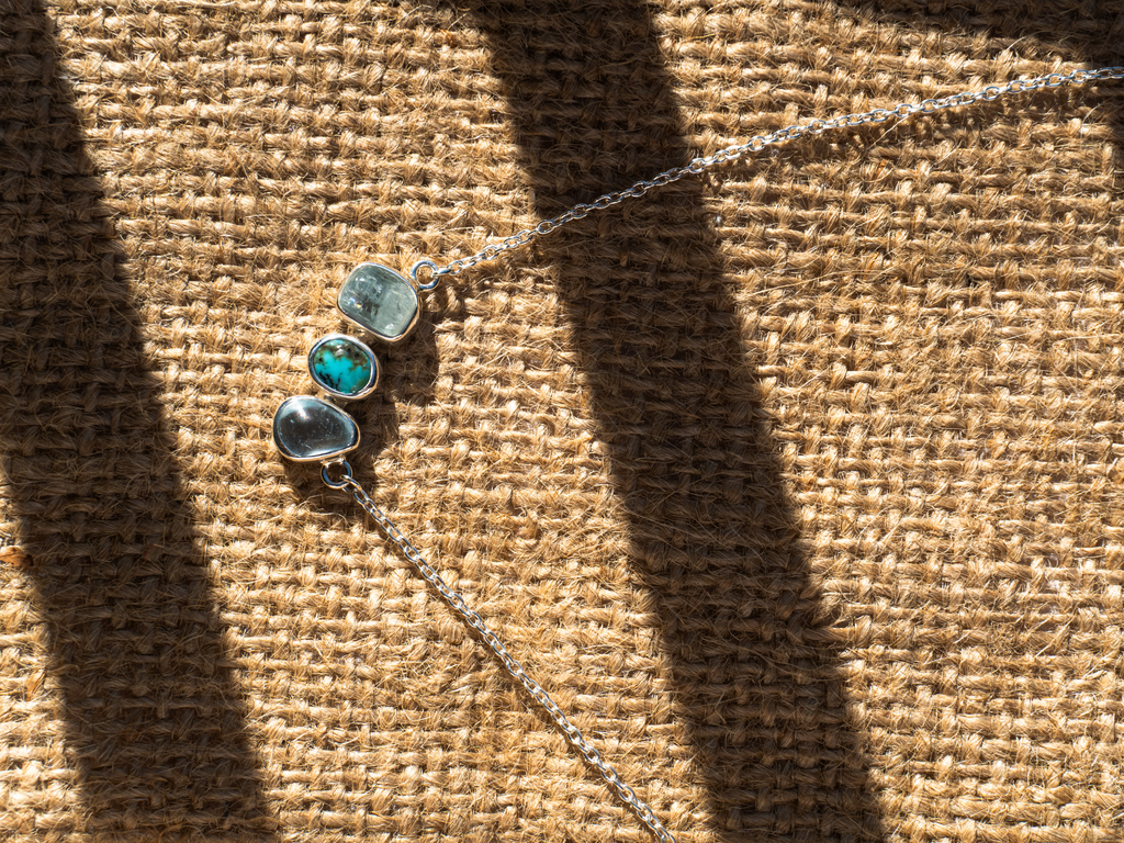 The Jasmine Necklace: Blue Topaz, Aquamarine and Turquoise