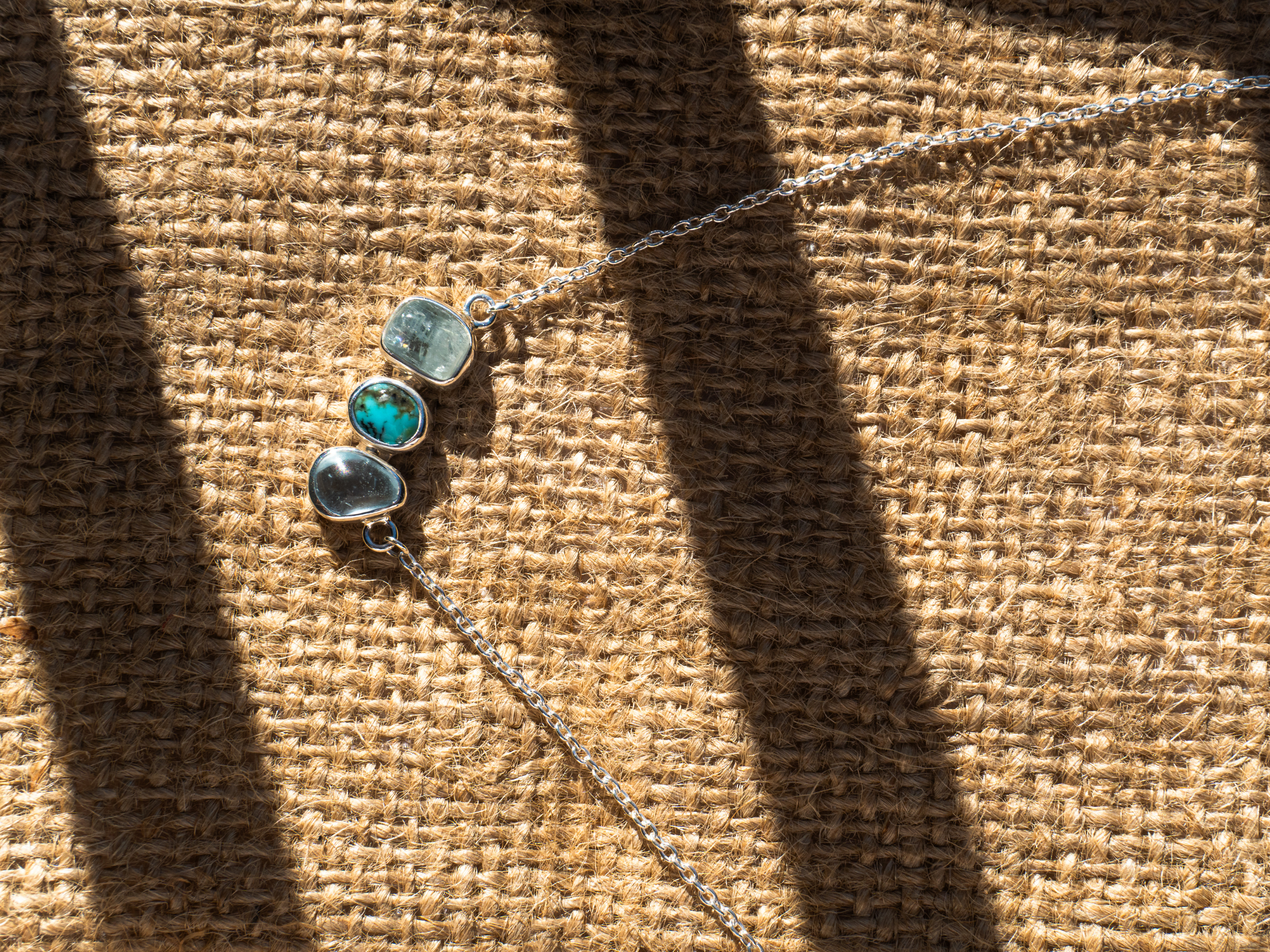 The Jasmine Necklace: Blue Topaz, Aquamarine and Turquoise