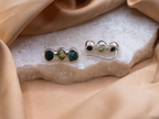 The Orchid Earrings: Peridot, Green Jade and Green Aventurine