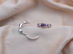 The Frangipani Earrings: Amethyst, Rose Quartz and Ametrine