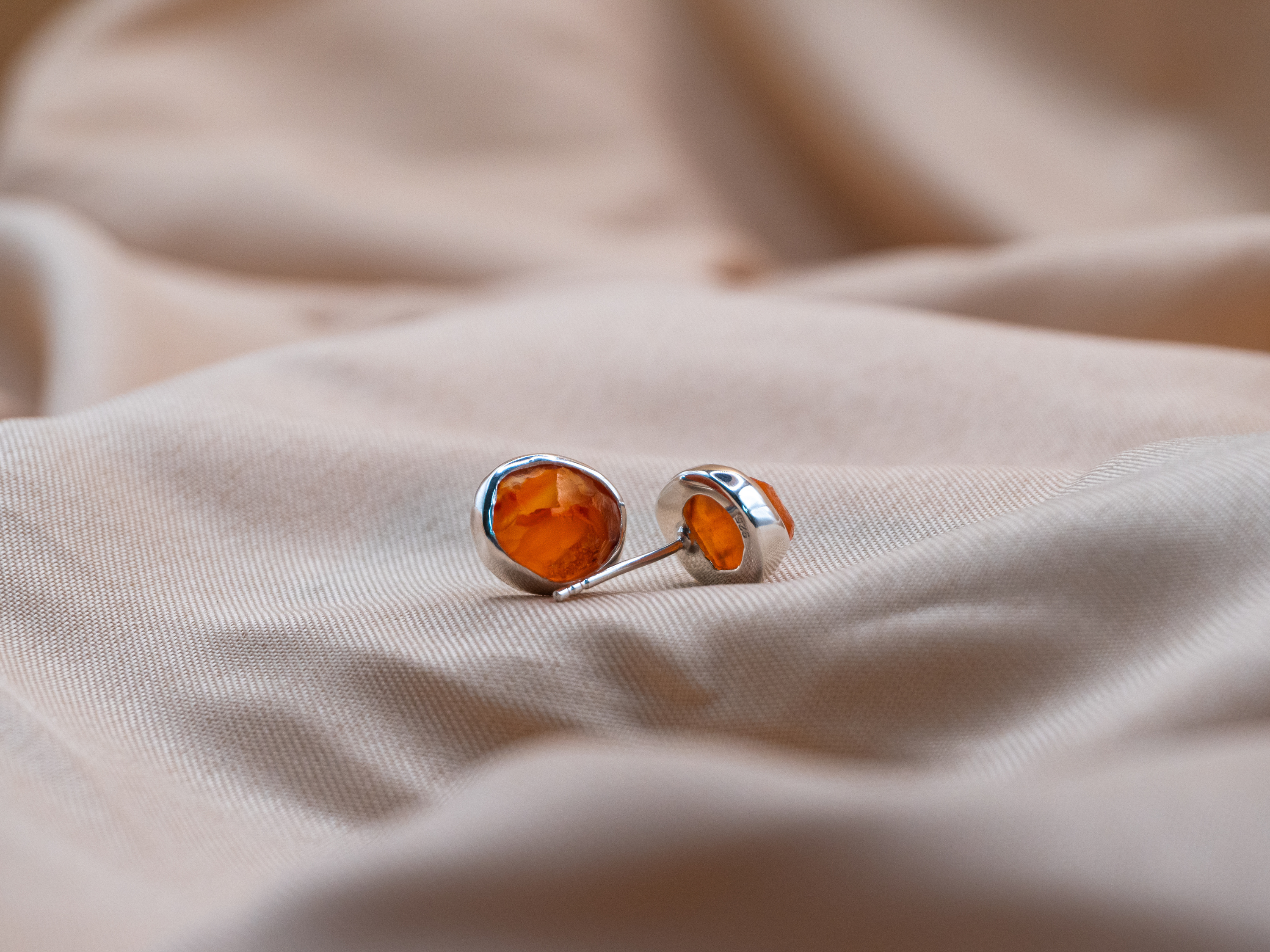 The Lotus Earrings: Carnelian