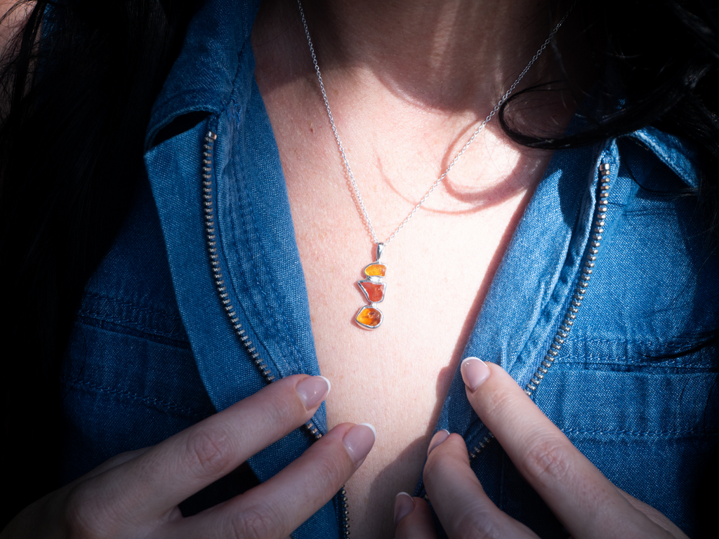 The Marigold Necklace: Orange Citrine, Carnelian and Amber