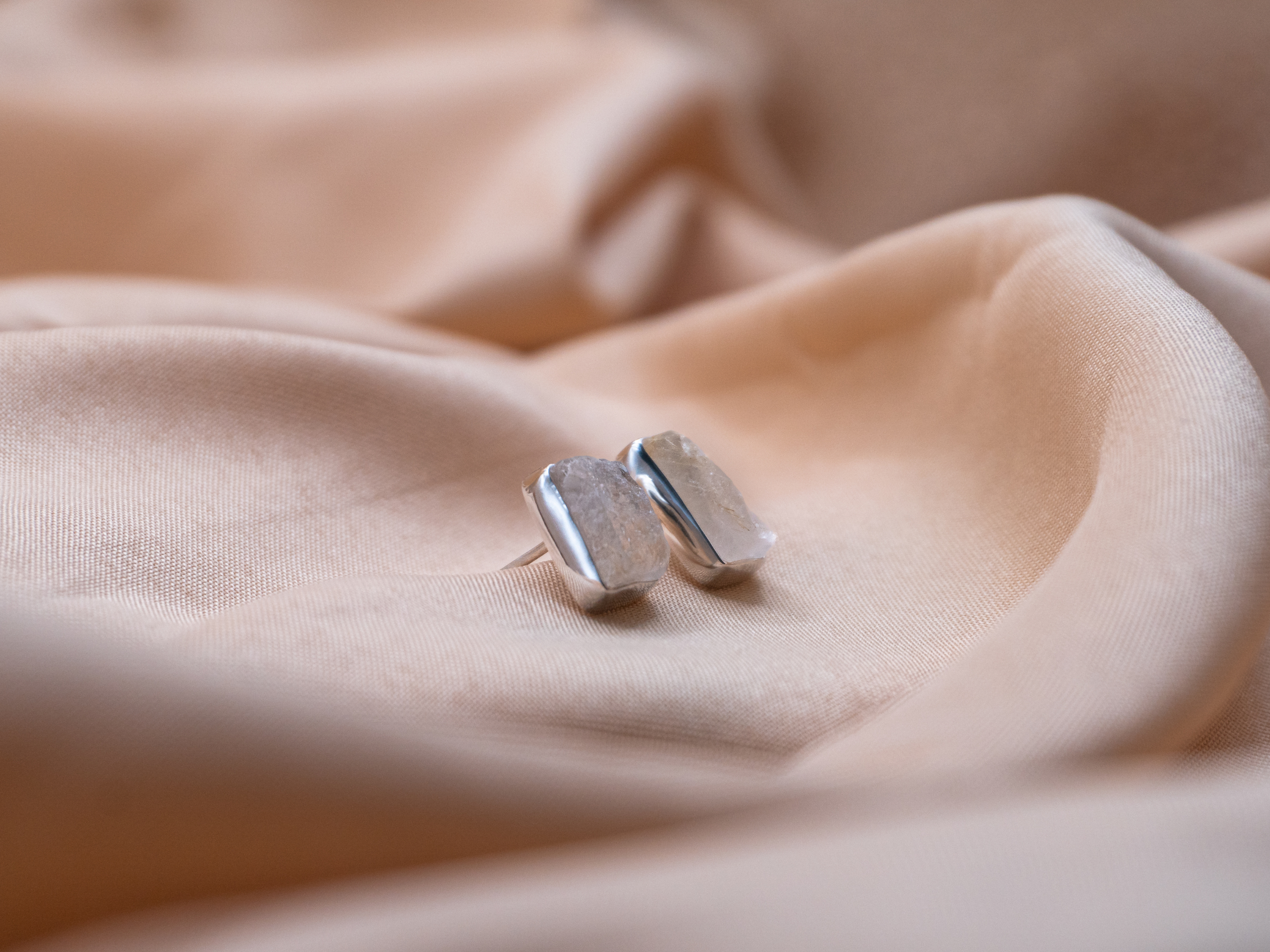The Lotus Earrings: Rutile Quartz
