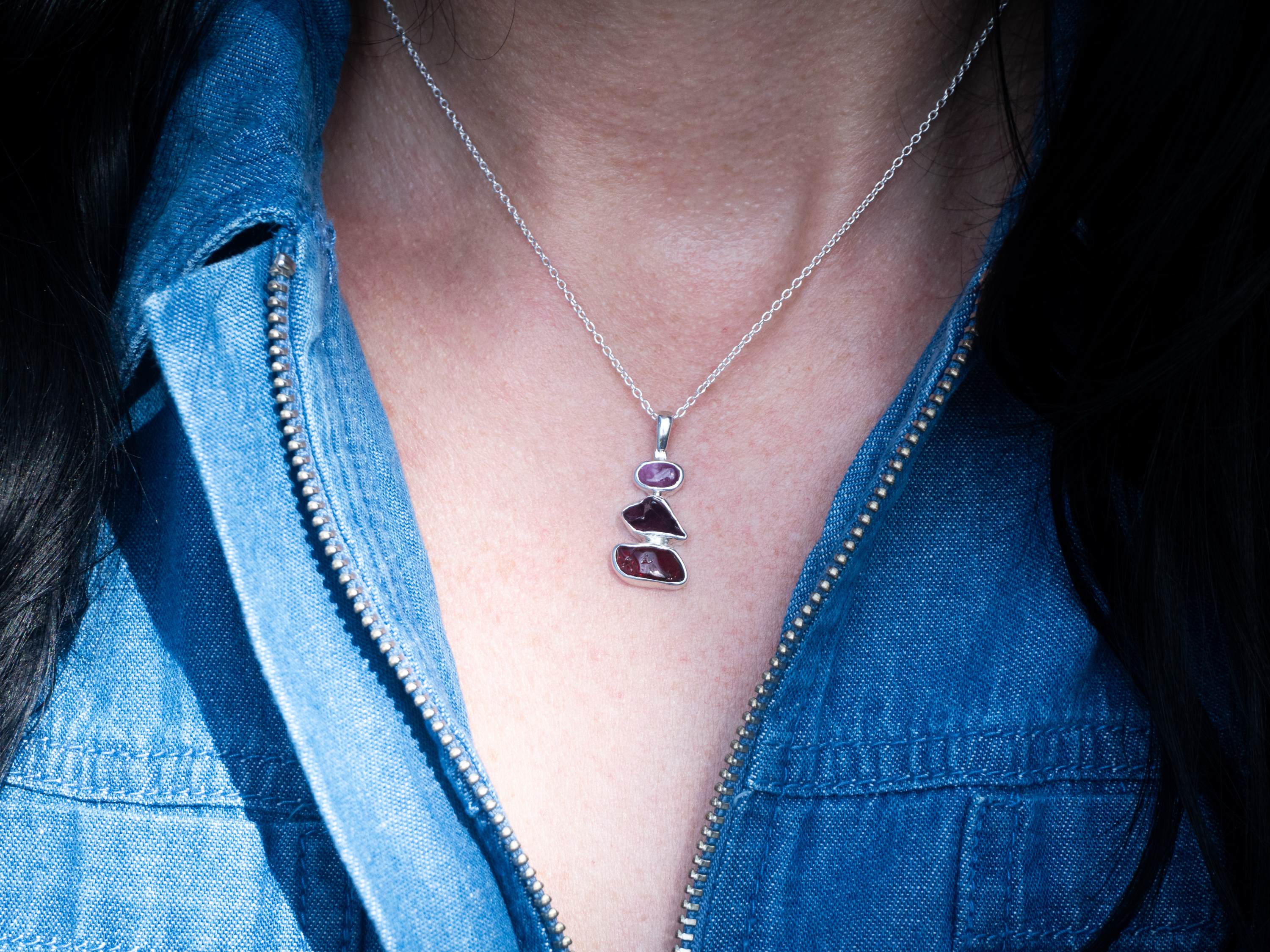 The Marigold Necklace: Garnet, Rhodonite and Ruby