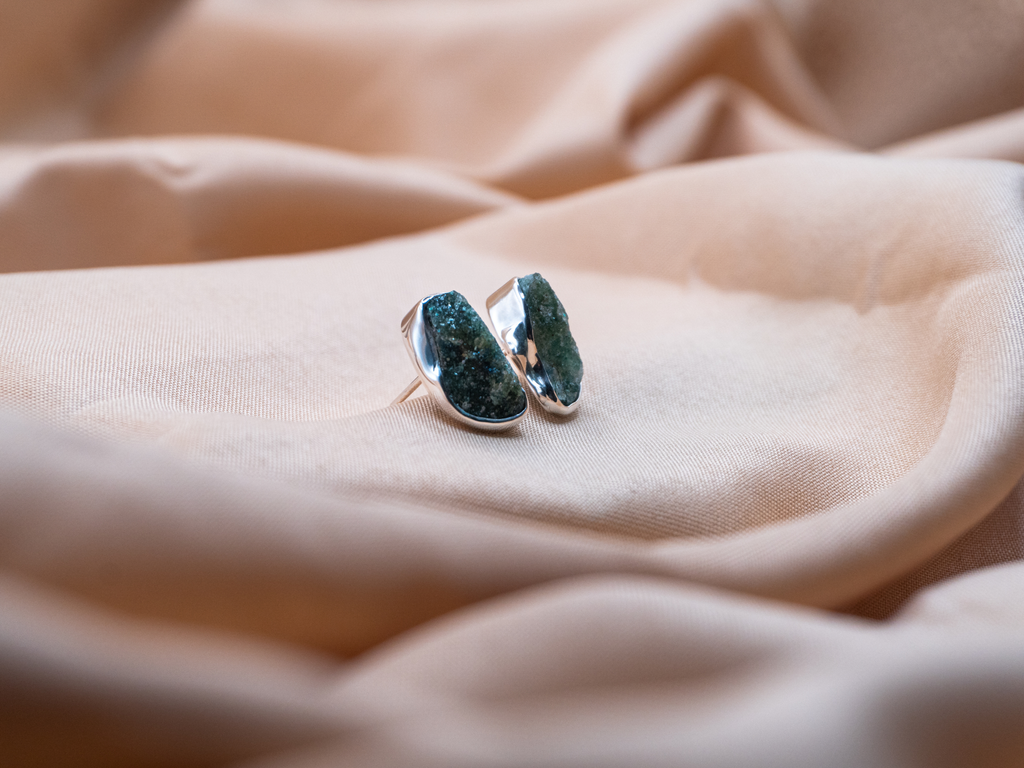 The Lotus Earrings: Green Aventurine